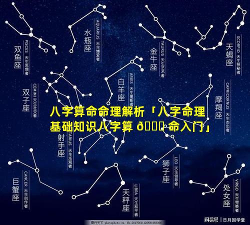 八字算命命理解析「八字命理基础知识八字算 🐛 命入门」